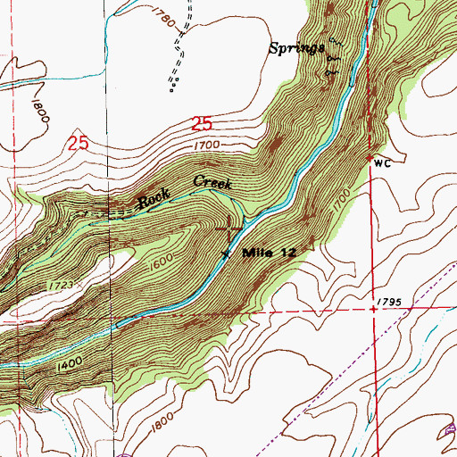 Topographic Map of Rock Creek, OR