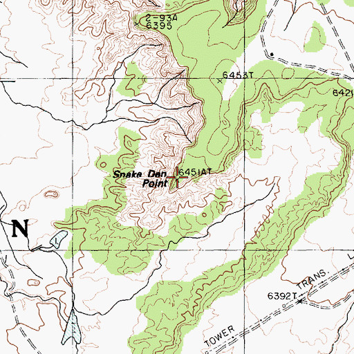 Topographic Map of Snake Den Point, AZ