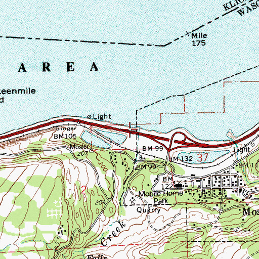 Topographic Map of Rock Creek, OR