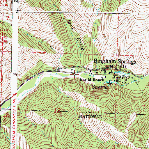 Topographic Map of Rock Creek, OR