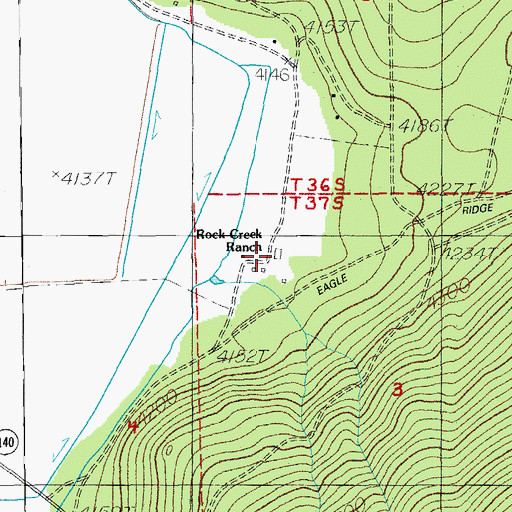Topographic Map of Rock Creek Ranch, OR
