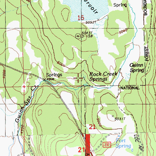 Topographic Map of Rock Creek Springs, OR