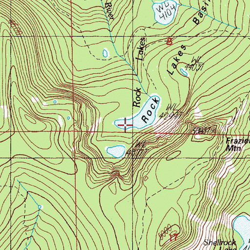 Topographic Map of Rock Lakes, OR