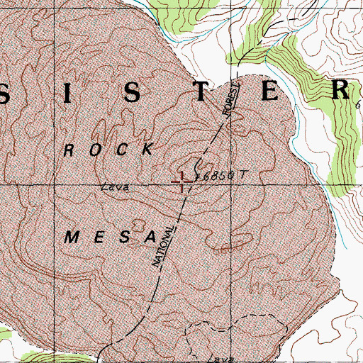 Topographic Map of Rock Mesa, OR