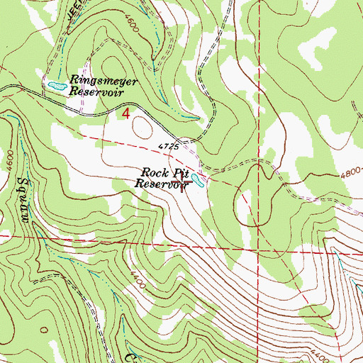 Topographic Map of Rock Pit Reservoir, OR