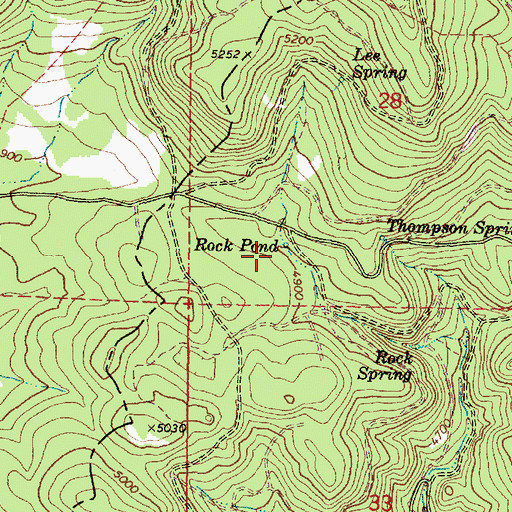 Topographic Map of Rock Pond, OR