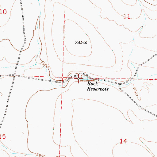 Topographic Map of Rock Reservoir, OR