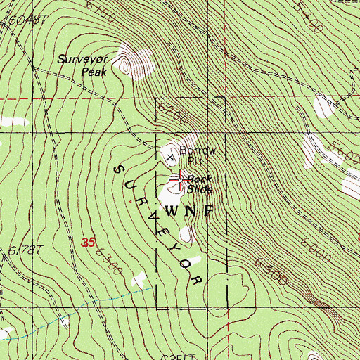 Topographic Map of Rock Slide, OR