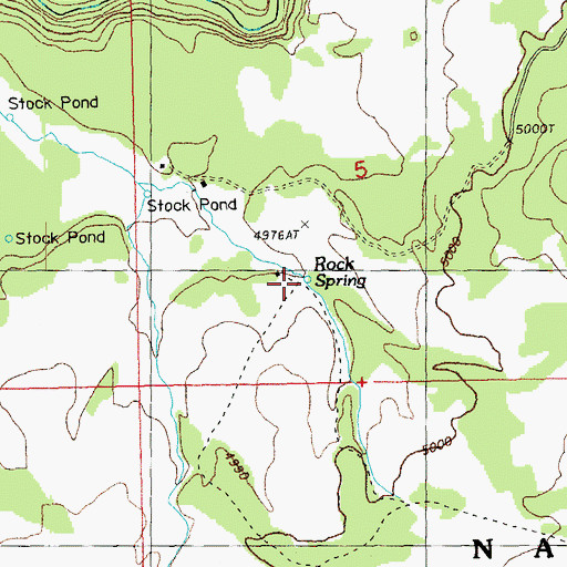 Topographic Map of Rock Spring, OR