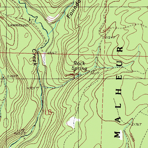 Topographic Map of Rock Spring, OR