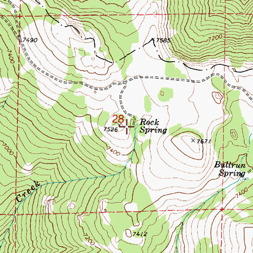 Topographic Map of Rock Spring, OR