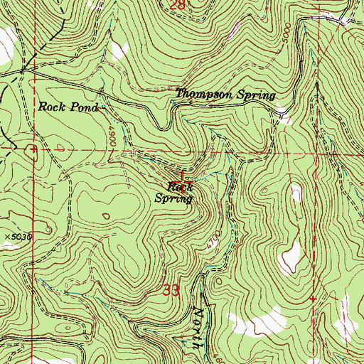 Topographic Map of Rock Spring, OR