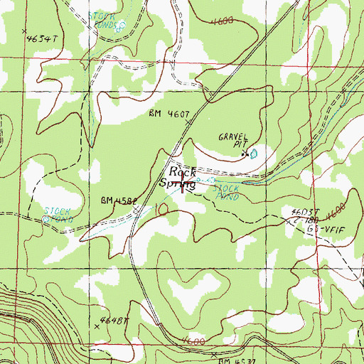 Topographic Map of Rock Spring, OR