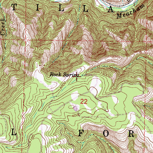 Topographic Map of Rock Spring, OR