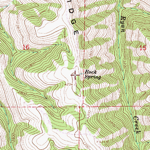 Topographic Map of Rock Spring, OR