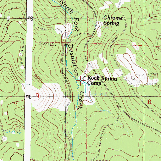 Topographic Map of Rock Spring Camp, OR