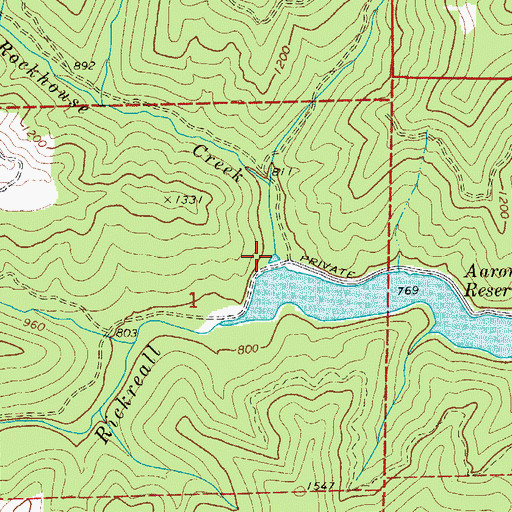 Topographic Map of Rockhouse Creek, OR
