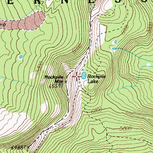 Topographic Map of Rockpile Lake, OR