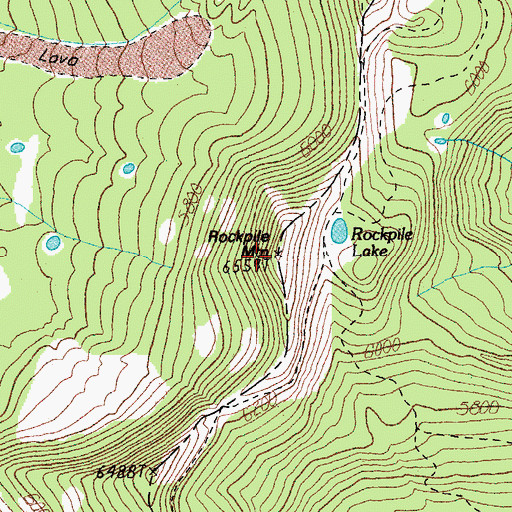 Topographic Map of Rockpile Mountain, OR