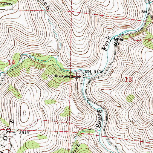 Topographic Map of Rockpile Ranch, OR