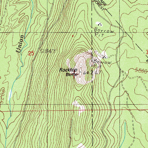 Topographic Map of Rocktop Butte, OR