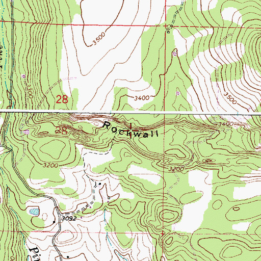 Topographic Map of Rockwall, OR