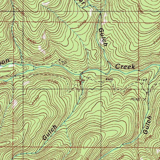 Topographic Map of Rocky Bar Gulch, OR