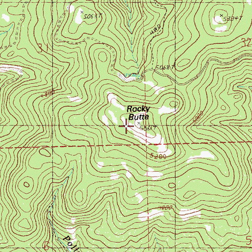 Topographic Map of Rocky Butte, OR
