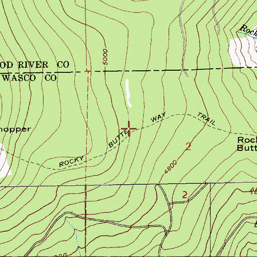 Topographic Map of Rocky Butte Way Trail, OR