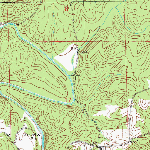 Topographic Map of Brewer Creek, AL