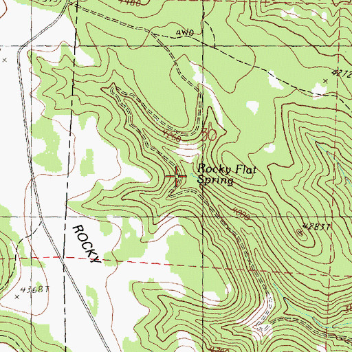 Topographic Map of Rocky Flat Spring, OR