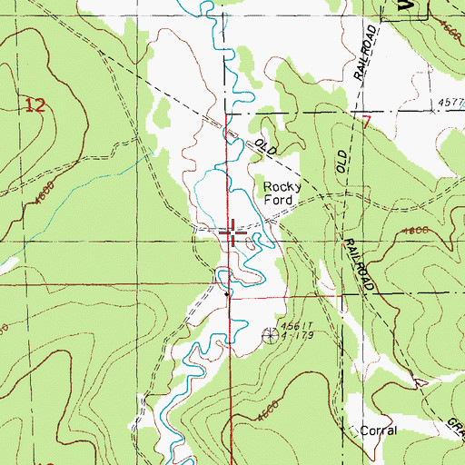 Topographic Map of Rocky Ford, OR