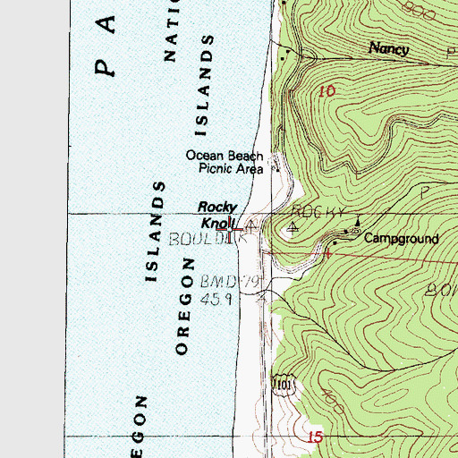 Topographic Map of Rocky Knoll, OR