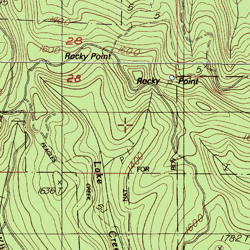 Topographic Map of Rocky Point, OR