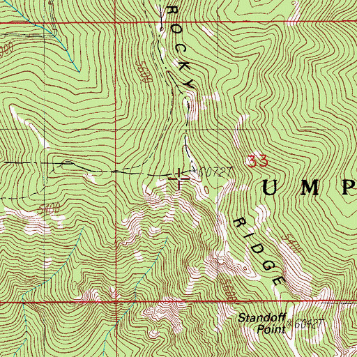 Topographic Map of Rocky Ridge, OR
