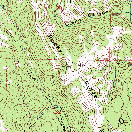 Topographic Map of Rocky Ridge, OR