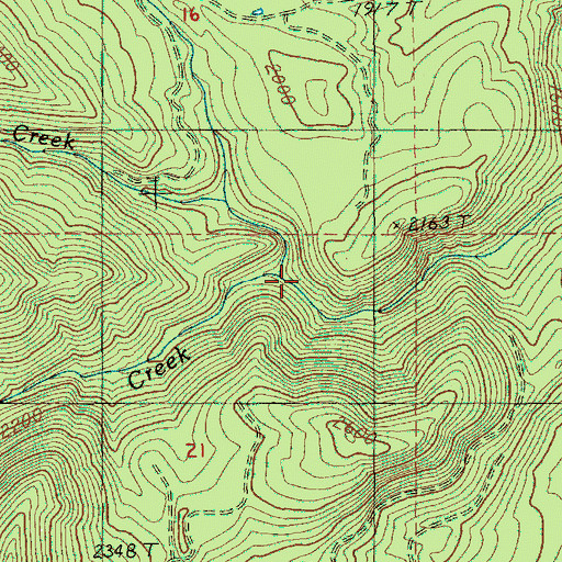 Topographic Map of Rod Creek, OR