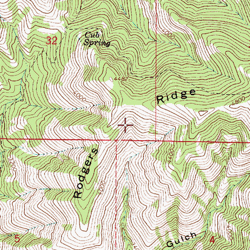 Topographic Map of Rodgers Ridge, OR