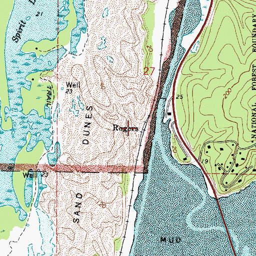 Topographic Map of Rogers (historical), OR