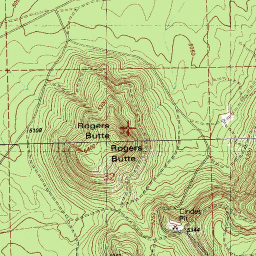 Topographic Map of Rogers Butte, OR