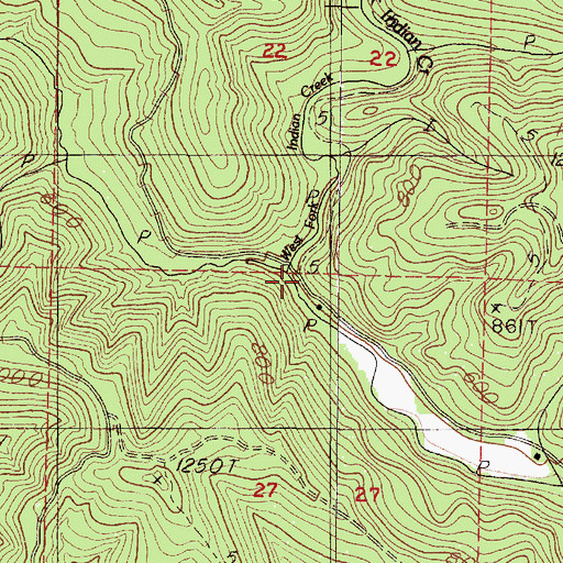 Topographic Map of Rogers Creek, OR
