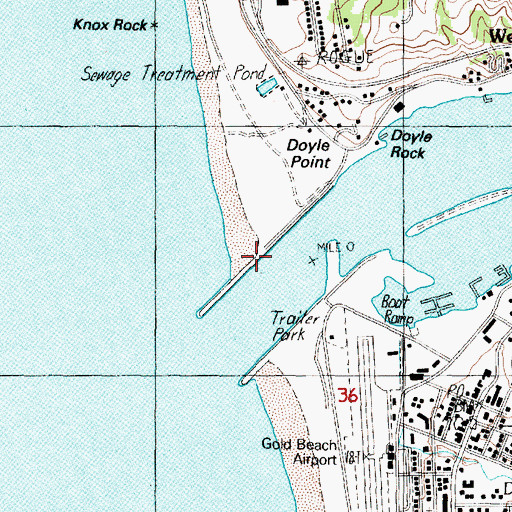 Topographic Map of Rogue River, OR
