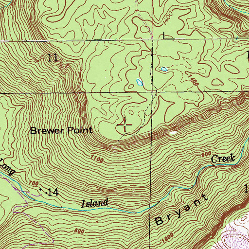 Topographic Map of Brewer Point, AL