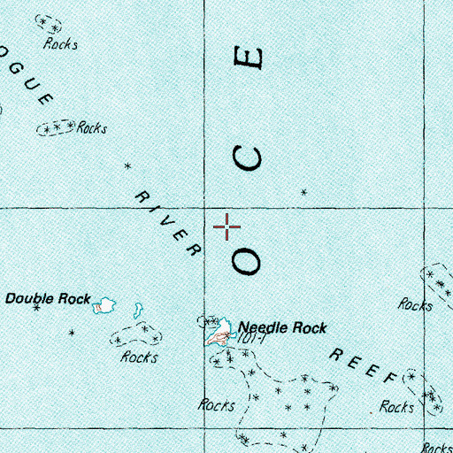 Topographic Map of Rogue River Reef, OR