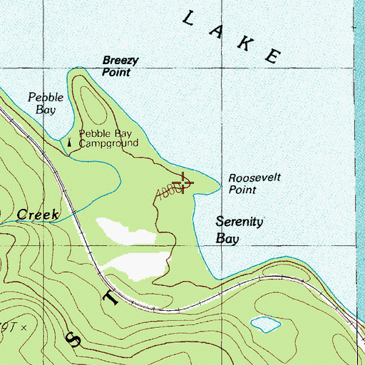 Topographic Map of Roosevelt Point, OR