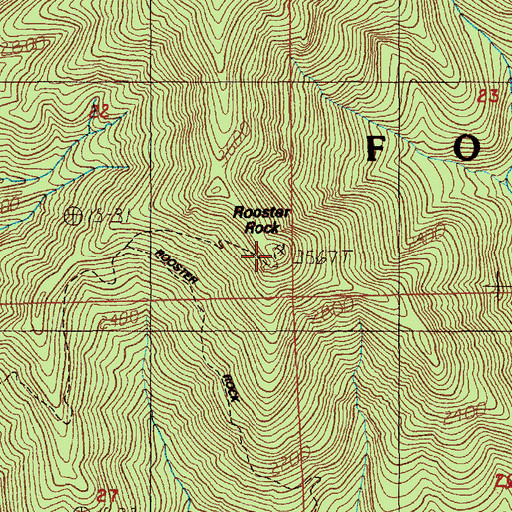 Topographic Map of Rooster Rock, OR