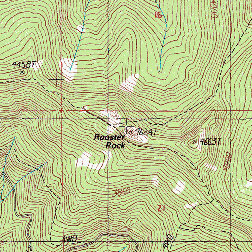 Topographic Map of Rooster Rock, OR