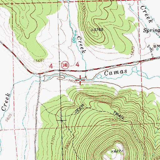 Topographic Map of Rosa Creek, OR