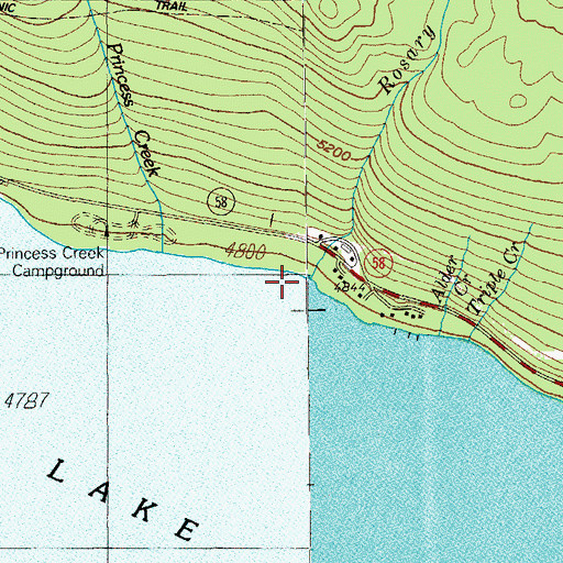 Topographic Map of Rosary Creek, OR