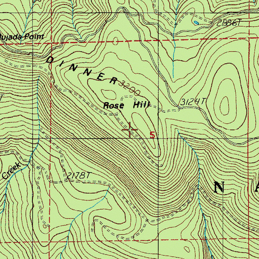 Topographic Map of Rose Hill, OR